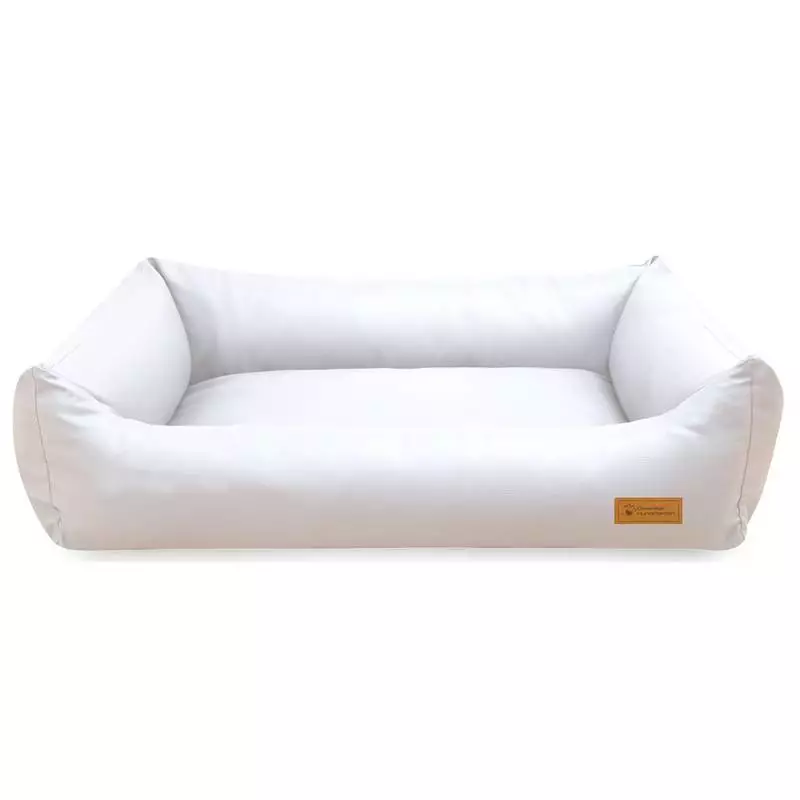 Hundebett orthopdisch, Kunstleder wei | iinu