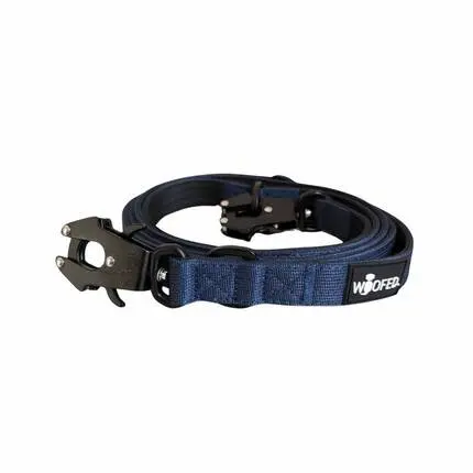 Sicherheits-Hundeleine mit Tactical Karabiner • dreifach verstellbar • dunkelblau