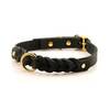 Geflochtenes Fettleder-Halsband in schwarz