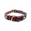 Geflochtenes Fettleder-Halsband in dunkelbraun