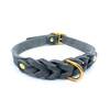 Geflochtenes Fettleder-Halsband in grau