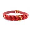 Geflochtenes Fettleder-Halsband in rot