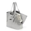 HUNDETASCHE ELVA aus Leder in LIGHT GREY, gefüttert • Labbvenn®