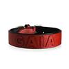 Personalisiertes Halsband aus Leder in Rot, Schriftfarbe frei wählbar