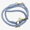 Verstellbare Hundeleine aus geflochtenem Rindsleder TWISTER • sky blue