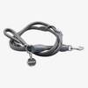 Verstellbare Hundeleine aus Rindsleder CONNECTOR rundgenäht • cool grey