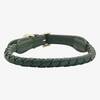 Geflochtenes Halsband aus Nappaleder Criss Cross • forest green