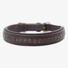 Gepolstertes Lederhalsband DIAMONDS • coffee
