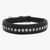 Gepolstertes Lederhalsband DIAMONDS • pure black