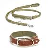 Gepolstertes Halsband mit Kuhfell und Leine BAVARIA • Set