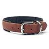 Hundehalsband aus Leder AMICI Cognac • gepolstert