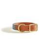 Hundehalsband Leder & Tweed blau "Magpie"