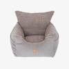 Auto-Hundebett für kleine Hunde • Teddyfell + Cord • Harry grau