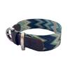 Halsband aus Apfelleder und Baumwolle • Chevron Azure