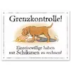 Hunde-Warnschild 'Grenzkontrolle'