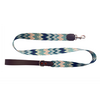 Hundeleine aus Baumwolle und Apfelleder, 130cm • Chevron Azure