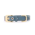 Halsband Leder blau