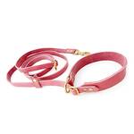 Hundeleine Leder rosa