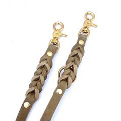 Verstellbare Leine aus Fettleder, oliv