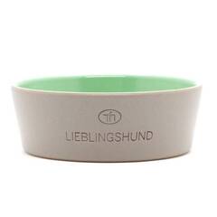 Hundenapf aus Keramik LIEBLINGSHUND grau | apfelgrün