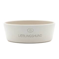 Hundenapf aus Keramik LIEBLINGSHUND cream | warm grey