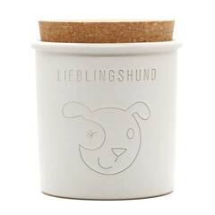 Keramikdose Lieblingshund weiß