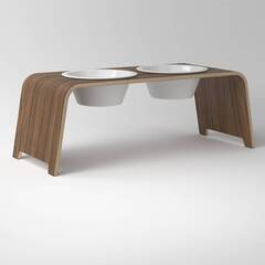 dogBar® L - Nussbaum mit Porzellan