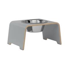 dogBar® Single M HPL grau mit Edelstahl