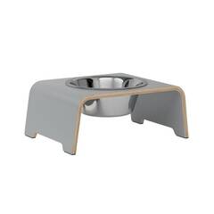 dogBar® Single M-small HPL grau mit Edelstahl