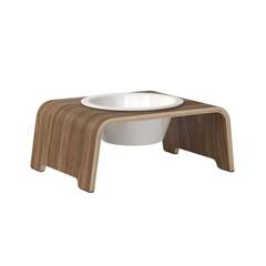 dogBar® Single M-small Nussbaum mit Porzellan