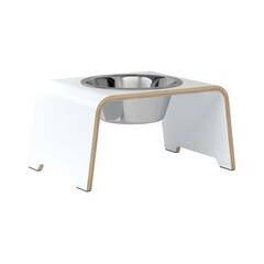 dogBar® Single M HPL weiß mit Edelstahl