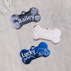 Hundemarke mit beidseitiger Gravur - verschiedene Farben und Designs
