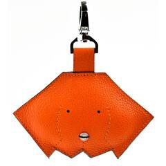 Kotbeutelspender MINNI aus Leder in orange