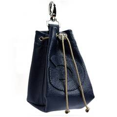 Leckerlibeutel aus Leder WALLY in blau