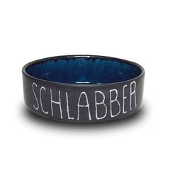 Personalisierter Hundenapf aus Keramik matt schwarz – midnight blue