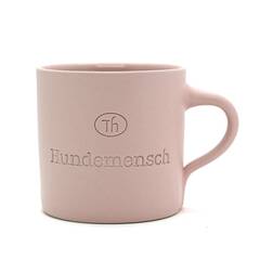 "Hundemensch" – handgefertigte Tasse aus Keramik