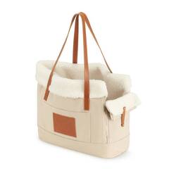 HUNDETASCHE LIIVA aus Canvas in BEIGE, gefüttert • Labbvenn®