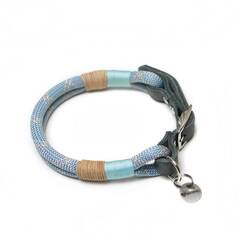 "Pastellblau" | verstellbares Hundehalsband aus Kletterseil