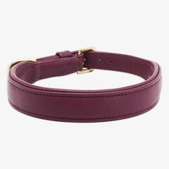 Gepolstertes Halsband aus Leder "Beginning" • aubergine