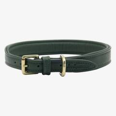 Gepolstertes Halsband aus Leder "Beginning" • forest green