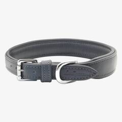 Gepolstertes Halsband aus Leder "Beginning" • cool grey