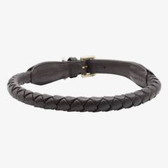 Geflochtenes Halsband aus Nappaleder Criss Cross • coffee