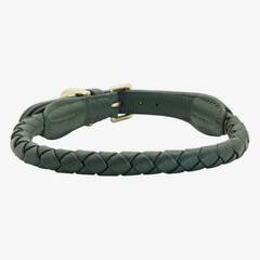 Geflochtenes Halsband aus Nappaleder Criss Cross • forest green