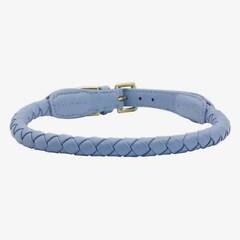 Geflochtenes Halsband aus Nappaleder Criss Cross • sky blue