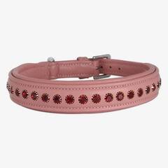 Gepolstertes Lederhalsband DIAMONDS • dusty rose