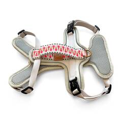 Hundegeschirr gepolstert mit Griff, Brustring und Reflektoren • pink