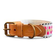 Hundehalsband, gepolstert und verstellbar • pink