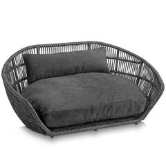 Luxus Hundebett PRADO TUDOR mit geflochtenem Rahmen von Laboni • anthrazit