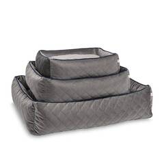 Hundebett mit Rand OXFORD von Laboni • grau