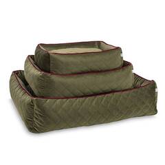 Hundebett mit Rand OXFORD von Laboni • oliv